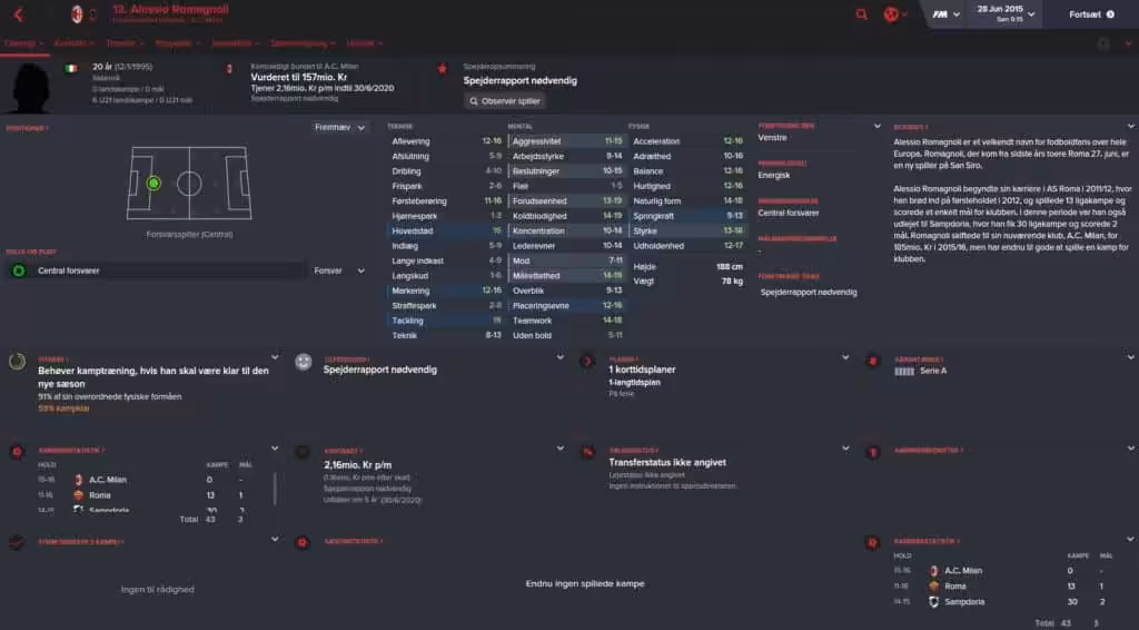 Alessio Romagnoli - Football Manager 2016