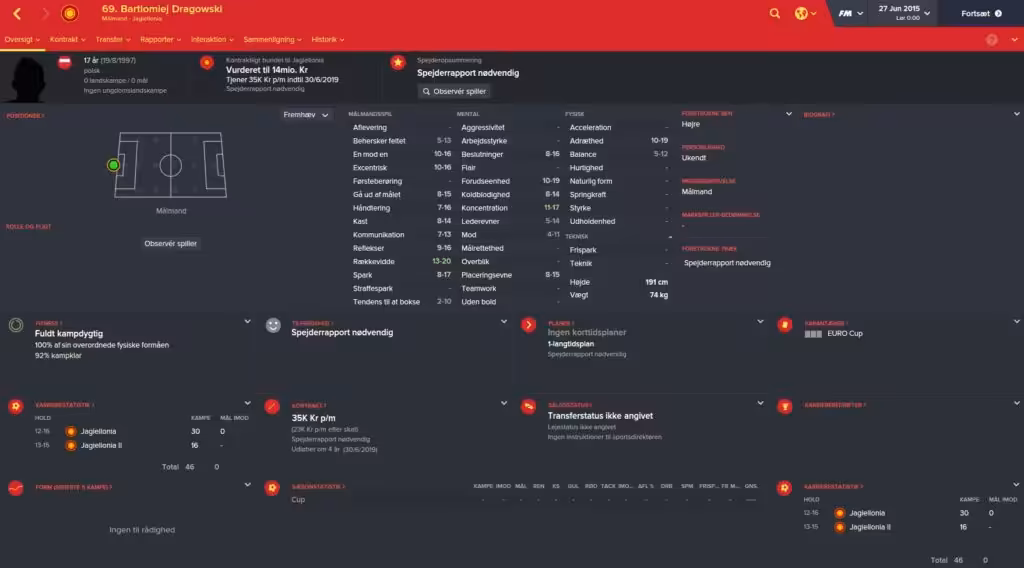 Bartlomiej Dragowski - Football Manager 2016
