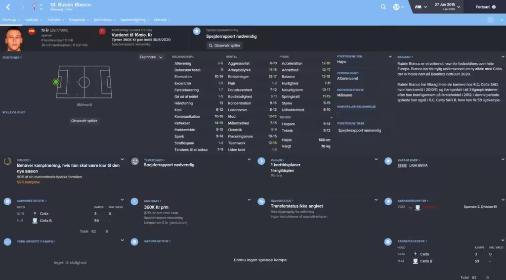Ruben Blanco - Football Manager 2016