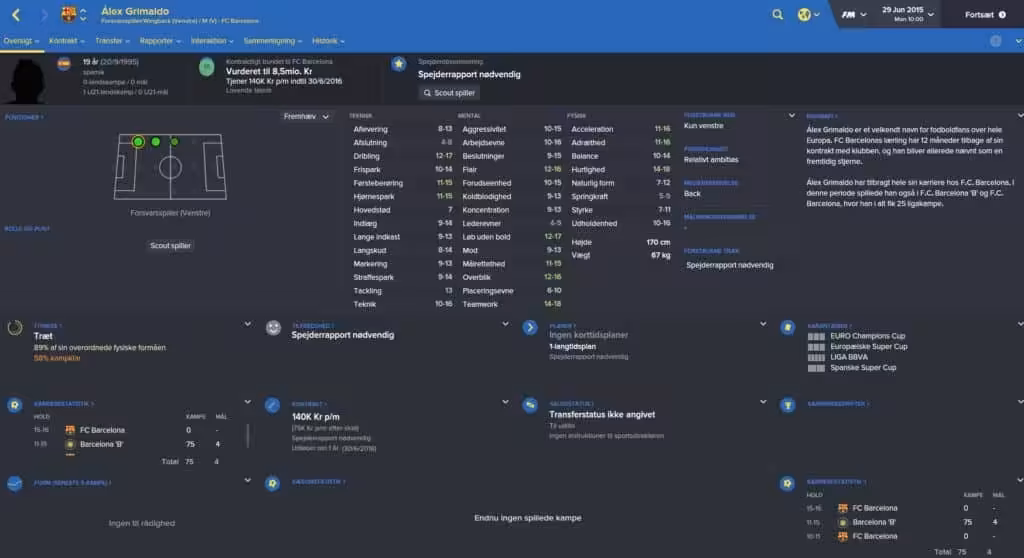Alex Grimaldo - Football Manager 2016