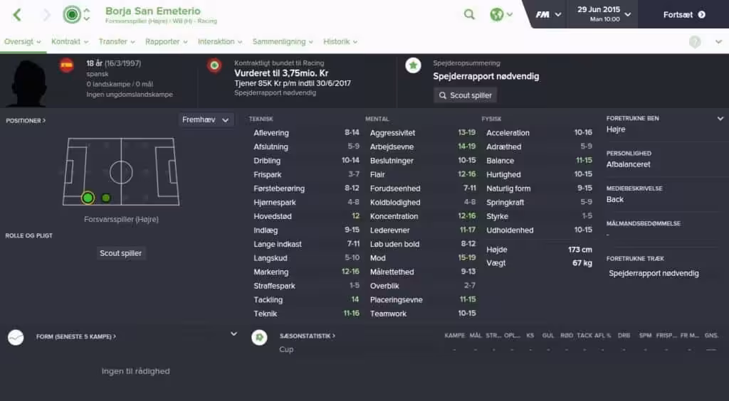 Borja San Emeterio - Football Manager 2016