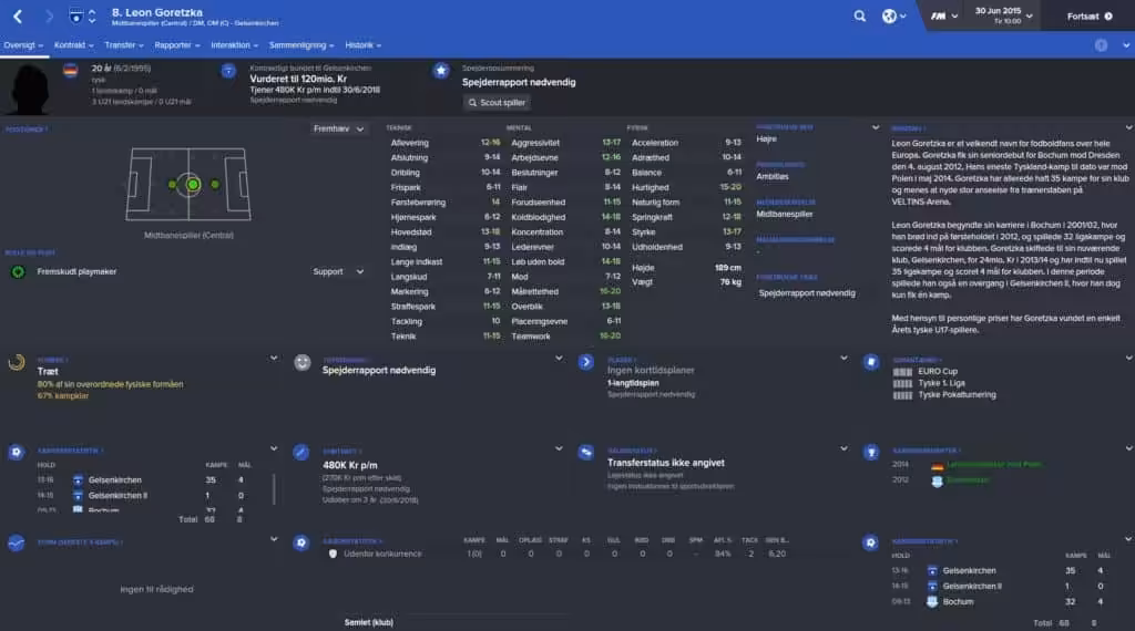 Leon Goretzka - Football Manager 2016