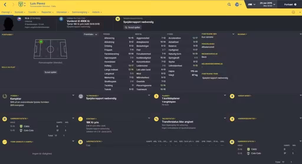 Luis Pavez - Football Manager 2016