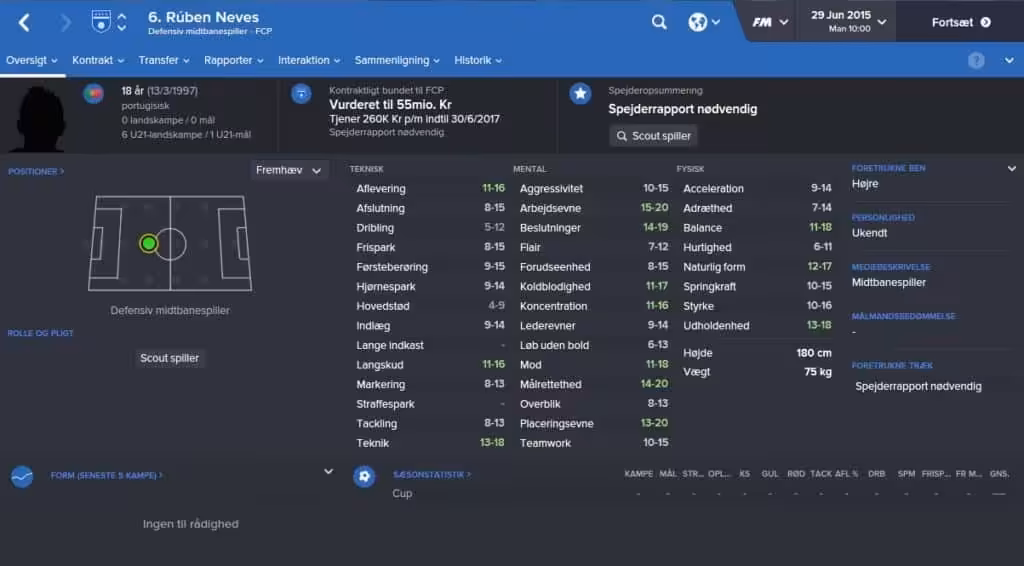 Ruben Neves - Football Manager 2016