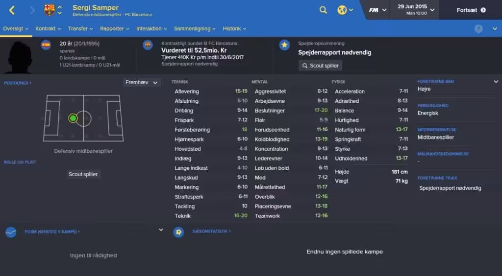 Sergi Samper - Football Manager 2016