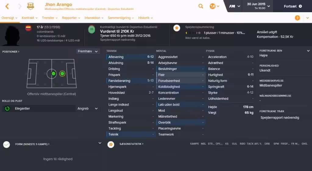 Jhon Arango - Football Manager 2016
